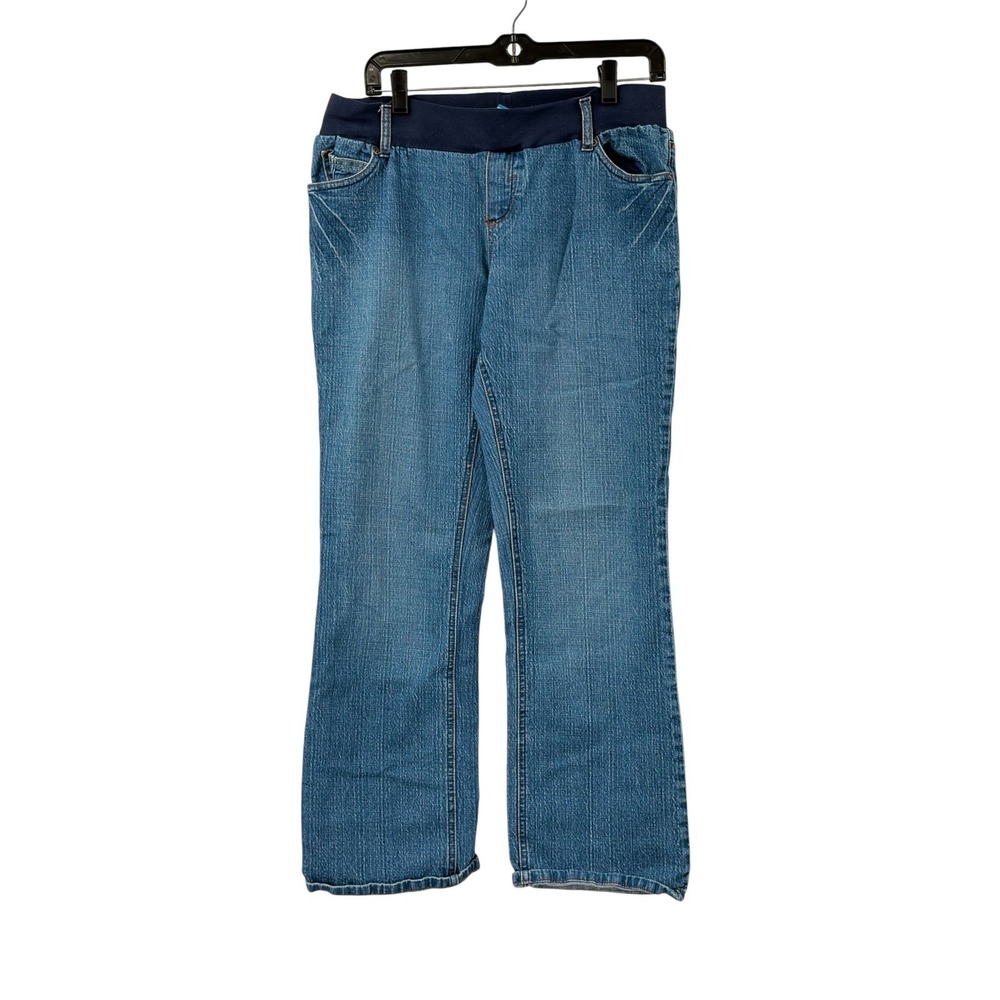 Announcements Maternity Jeans Light Wash Bootcut Under Belly Elastic Size M 8/10